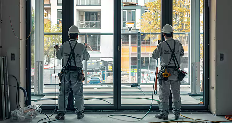 Patio Door Glass Replacement with Built-In Blinds in Jacksonville Beach, FL